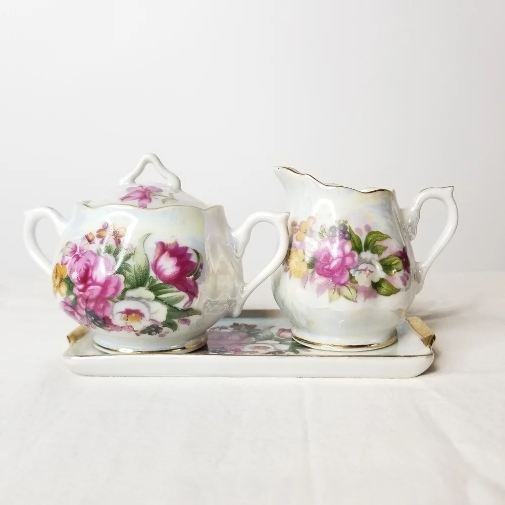 Vintage Floral Porcelain Tea Set, Made in Japan